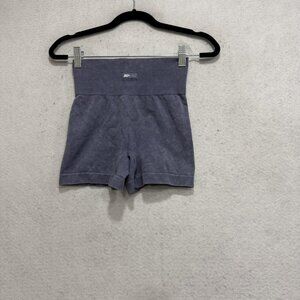 BO+TEE Shorts Womens XS Blue High Waist Knit 2.5 Inseam Biker Athletic Gym